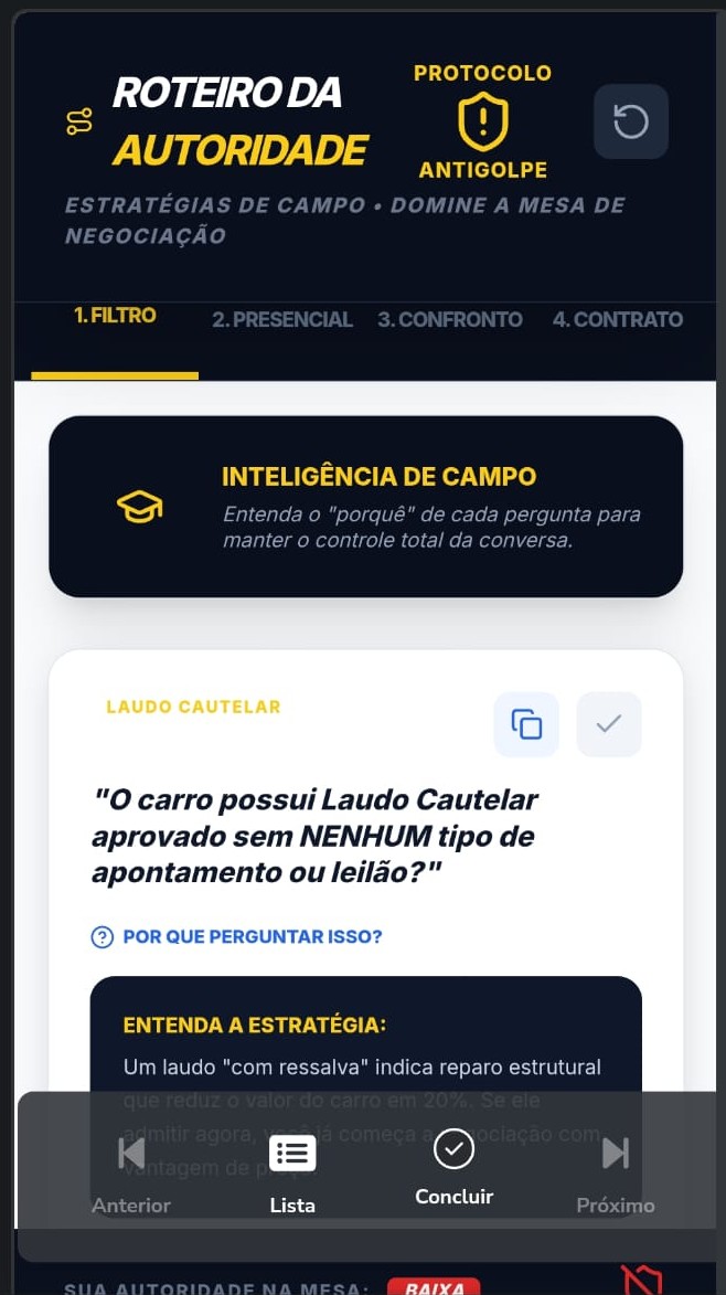 Roteiro da Autoridade WebApp Screenshot 1